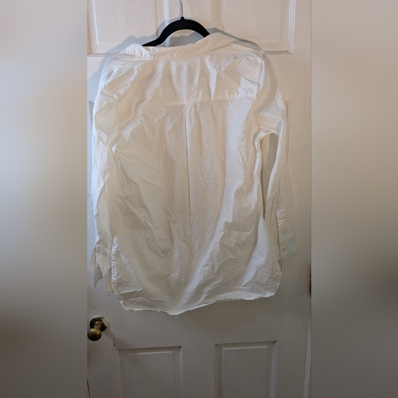 Tribal Women's Classic White Button Up Shirt with Roll-Up Sleeves L - Picture 9 of 10